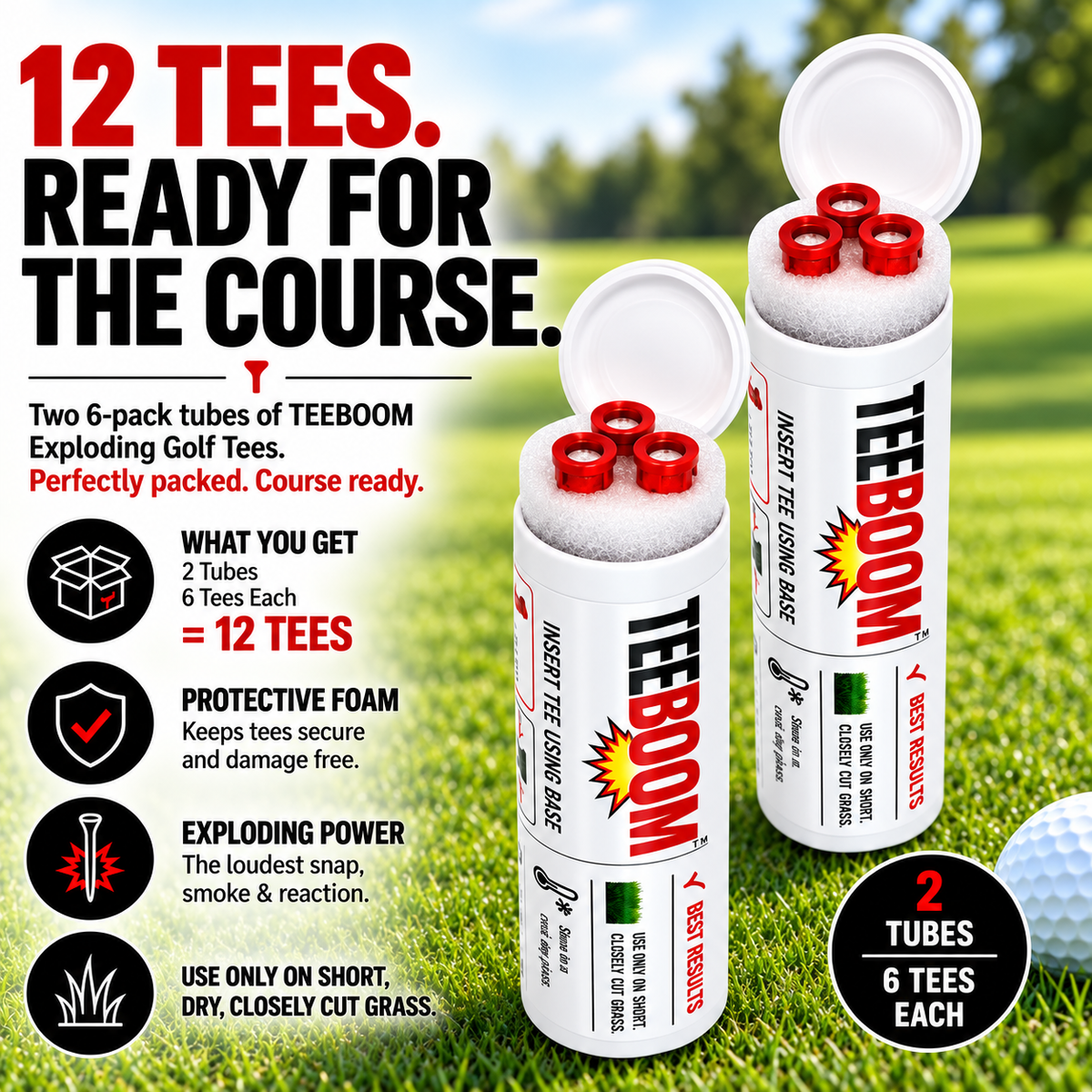 TeeBoom™ Exploding Golf Tees